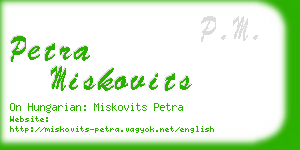 petra miskovits business card